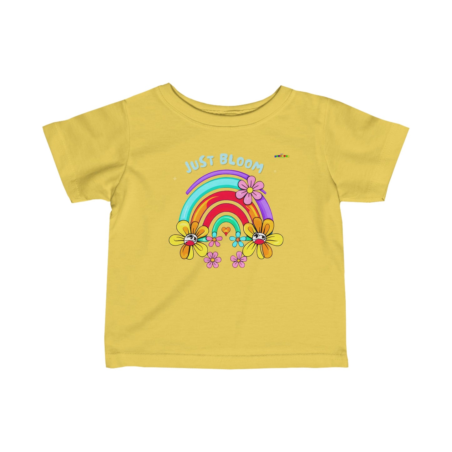 Cute Just Bloom flower rainbow Logo Infant Fine Jersey Tee-MyBrightSideClothing