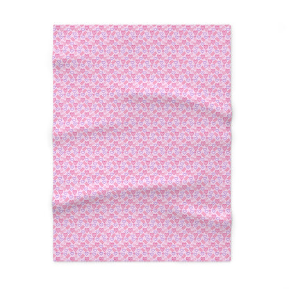 Cute Pink Pastel Heart Pattern Soft Fleece Baby Blanket--My Bright Side Clothing