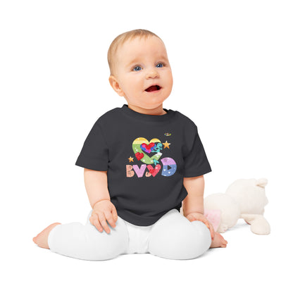 Cute Roaring Love Dino Graphic Baby T-Shirt-mybrigtsideclothing.com