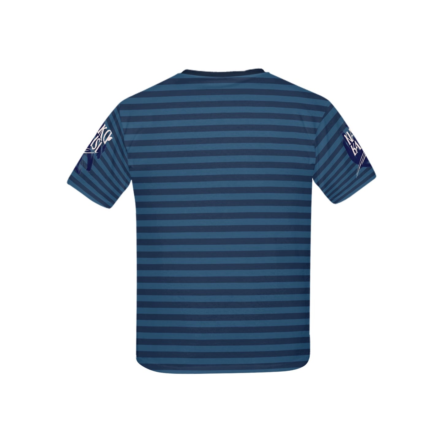 Blue Abstract Stripped Pattern and Logo Children's T-shirt-My Bright Side Clothing