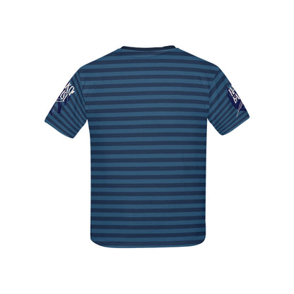 Blue Abstract Stripped Pattern and Logo Children's T-shirt-My Bright Side Clothing