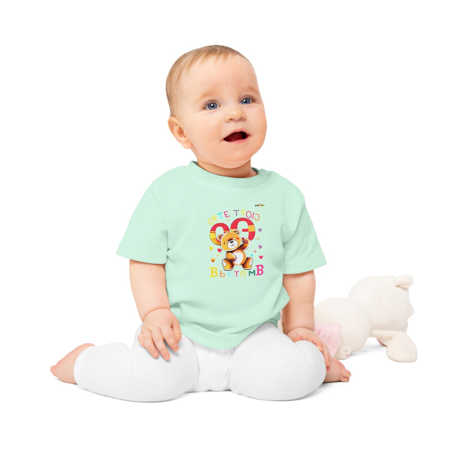 Cute Baby Spelling Bear Baby T-Shirt-My Bright Side Clothing