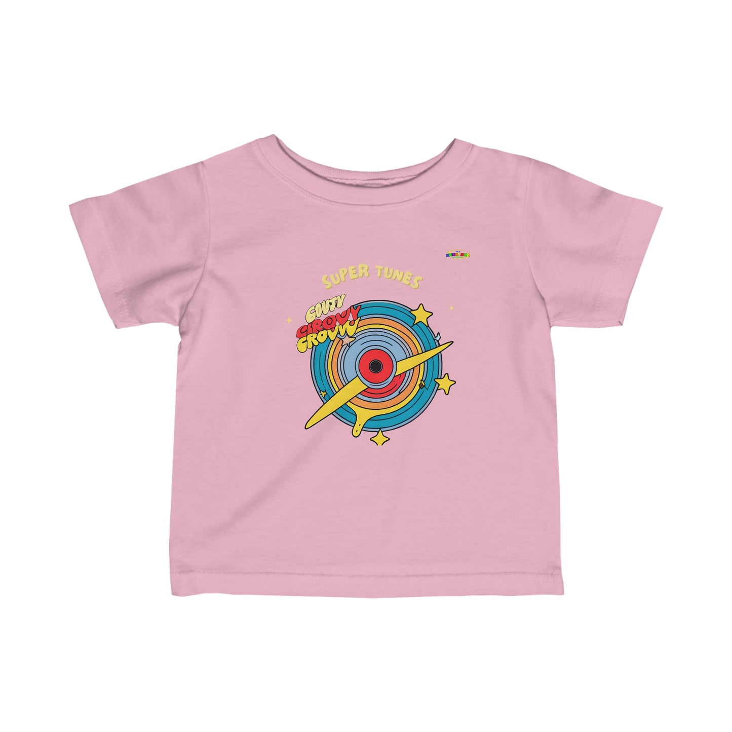 Cute super tunes groovy record Logo Infant Fine Jersey Tee-MyBrightSideClothing