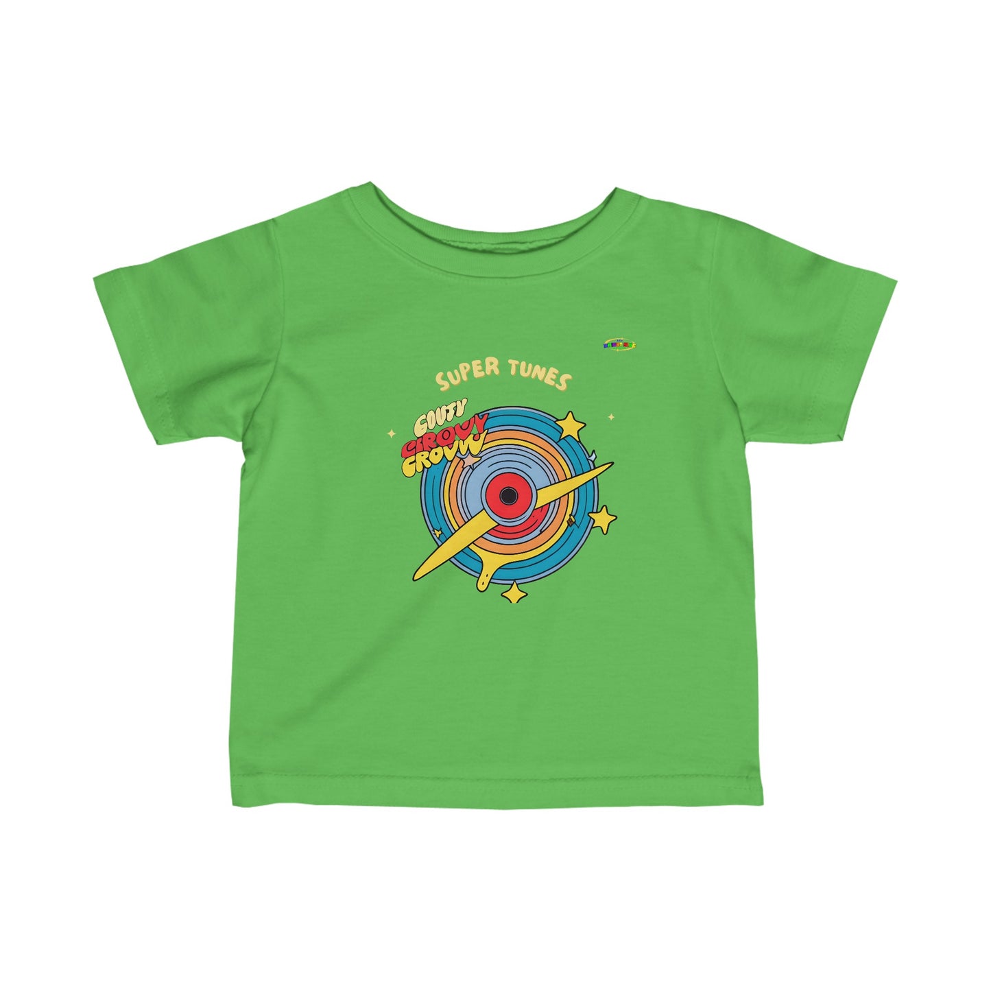 Cute super tunes groovy record Logo Infant Fine Jersey Tee-MyBrightSideClothing