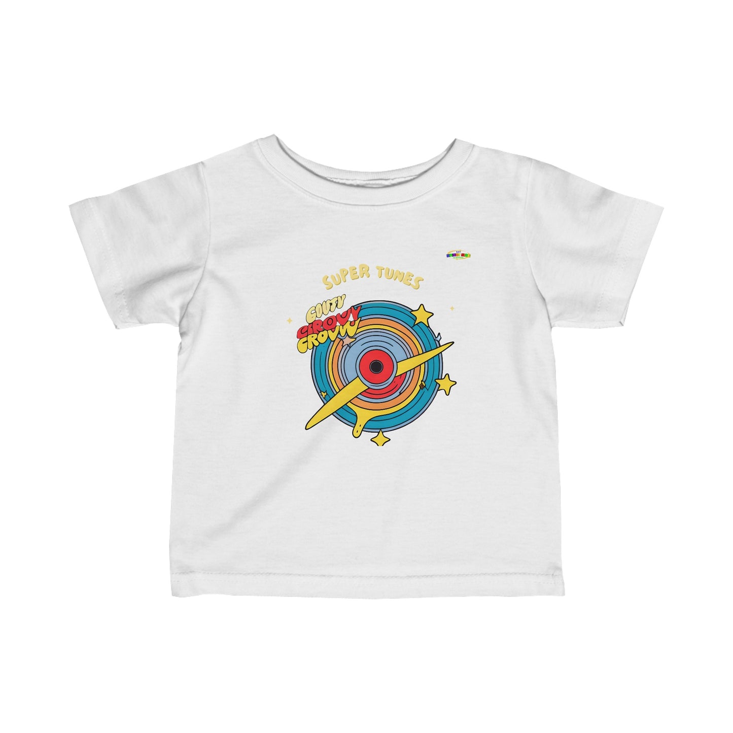 Cute super tunes groovy record Logo Infant Fine Jersey Tee-MyBrightSideClothing