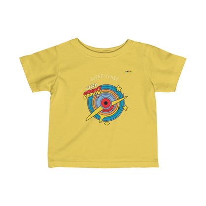 Cute super tunes groovy record Logo Infant Fine Jersey Tee-MyBrightSideClothing