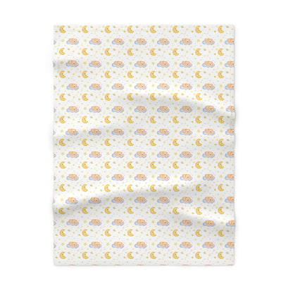 Cute Sleeping Baby Bear moon Pattern Soft Fleece Baby Blanket--My Bright Side Clothing