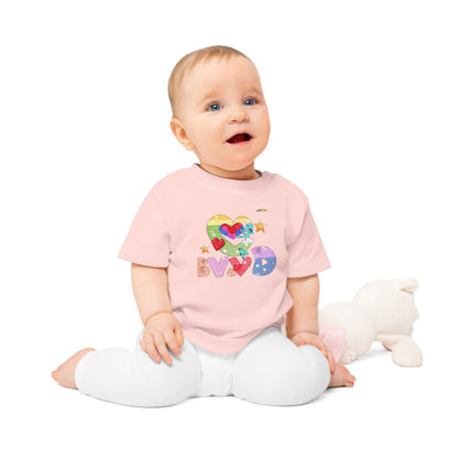 Cute Roaring Love Dino Graphic Baby T-Shirt-mybrigtsideclothing.com