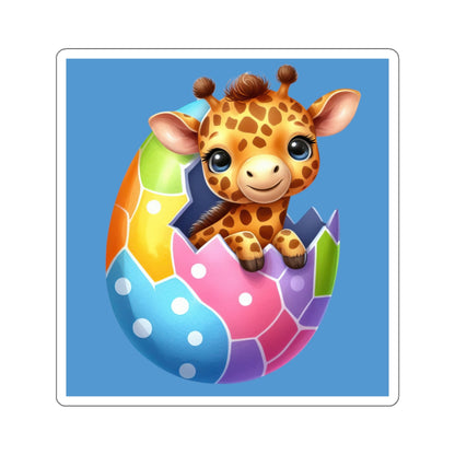 Cute and Sweet Little Giraffe Easter Egg -Kiss-Cut Sticker-My Bright Side Clothing