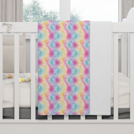 Pastel tie dye Pattern Soft Fleece Baby Blanket-MyBrightSideClothing