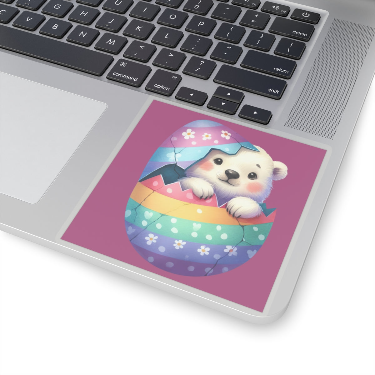 Cute and Sweet Little Polar Bear Easter Egg -Kiss-Cut Sticker-My Bright Side Clothing