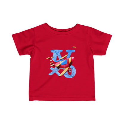 Cute I Love Planes Graphic Infant Fine Jersey Tee-My Bright Side Clothing