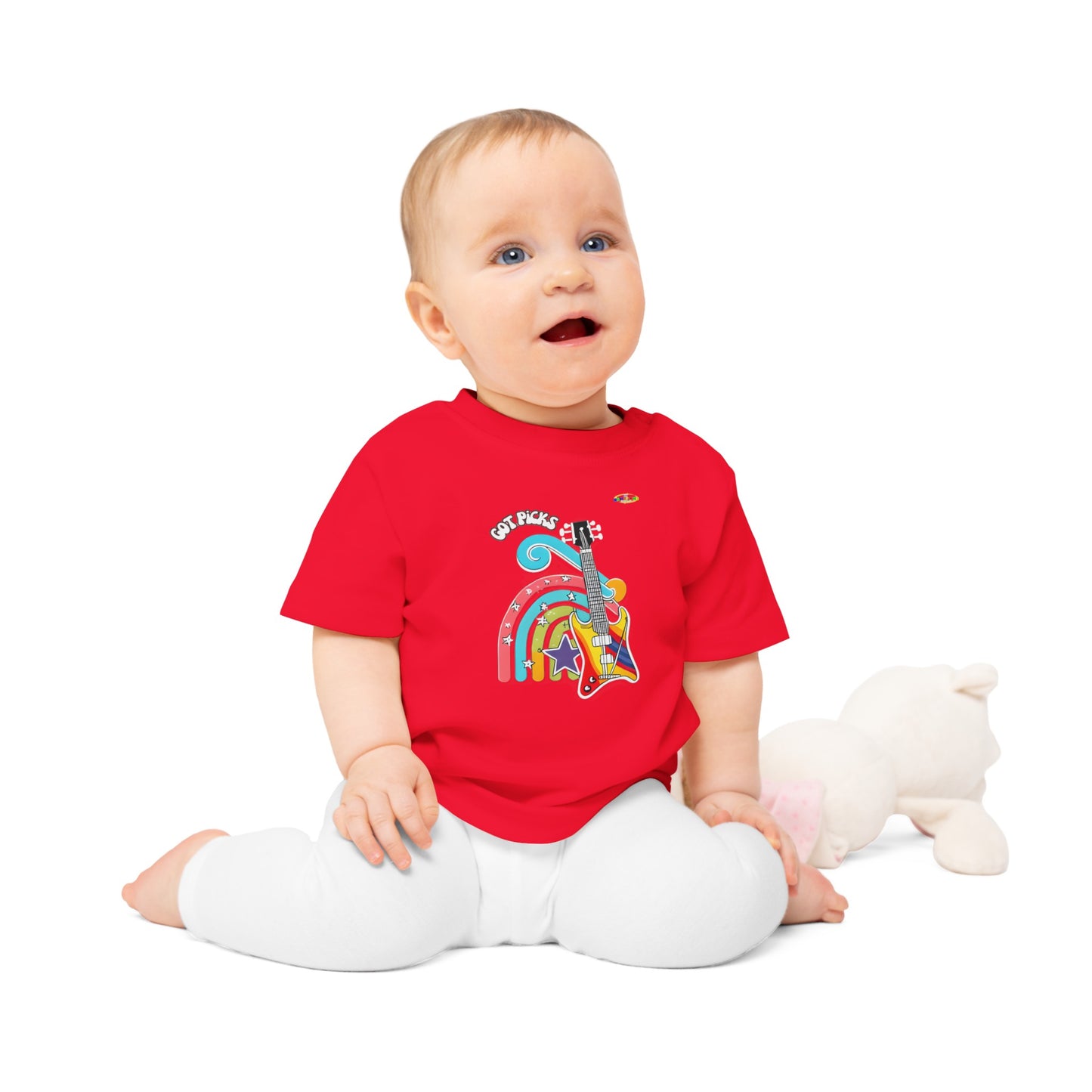 Got Picks cute rainbow guitar logo Fleece Baby T-Shirt-MyBrightSideClothing