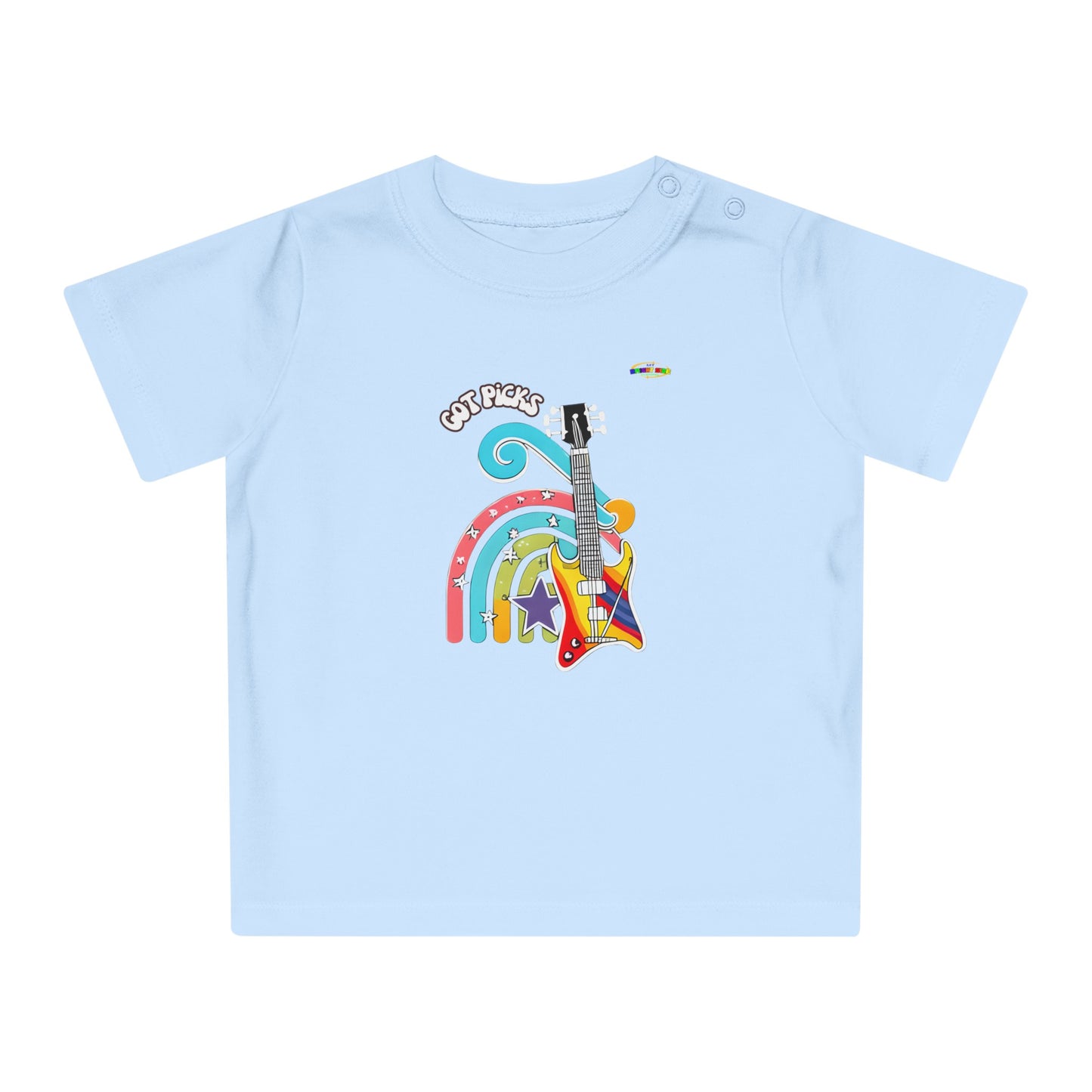 Got Picks cute rainbow guitar logo Fleece Baby T-Shirt-MyBrightSideClothing