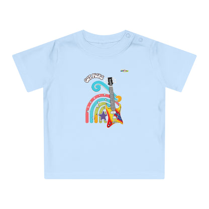 Got Picks cute rainbow guitar logo Fleece Baby T-Shirt-MyBrightSideClothing