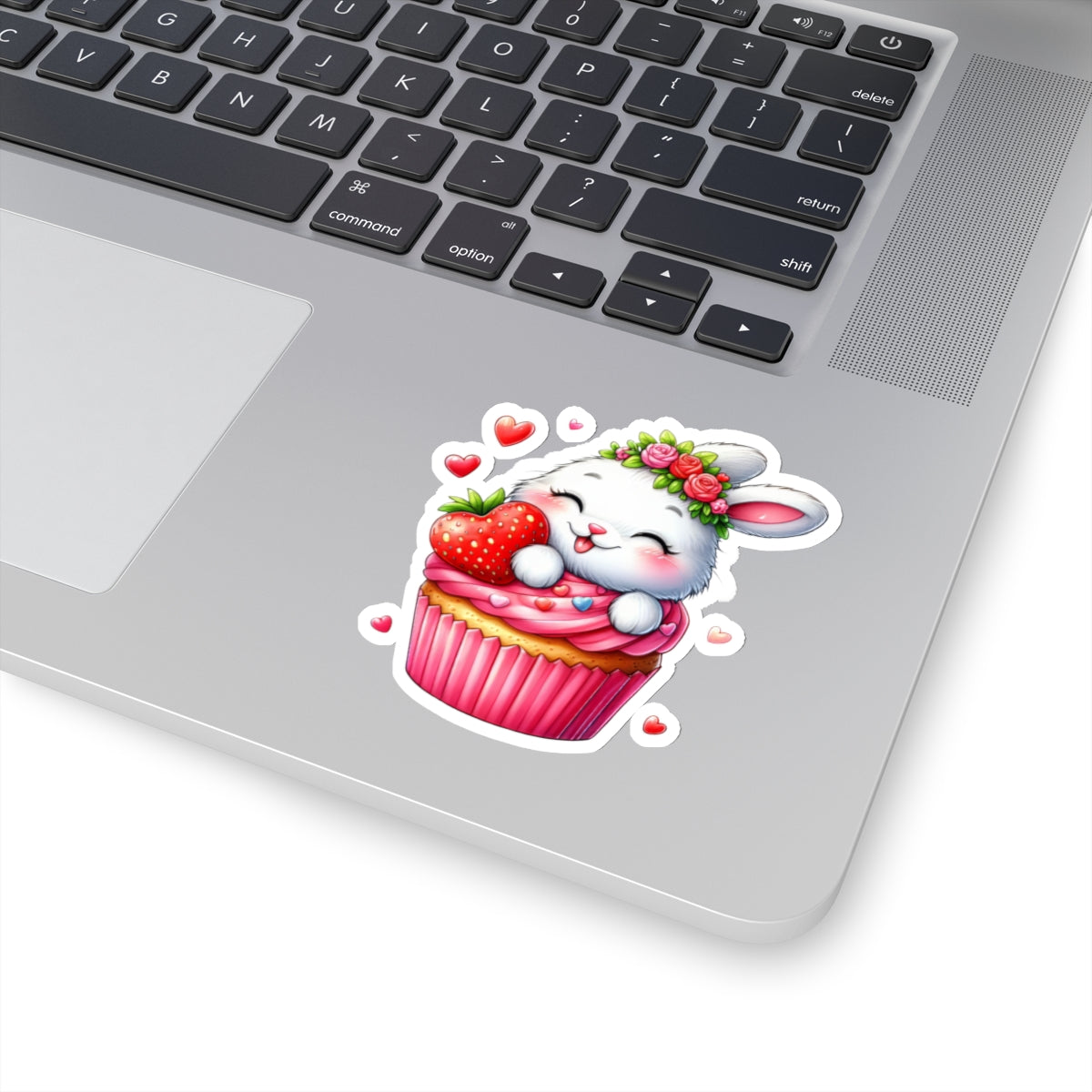 Cute and Sweet Little Cupcake Bunny Valentines -Kiss-Cut Sticker-My Bright Side Clothing