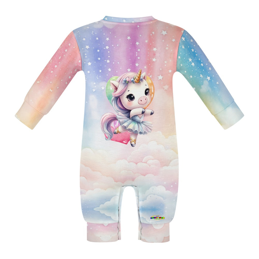 Cute Pastel Rainbow Unicorn Ballerina Baby Romper -My Bright Side Clothing.com