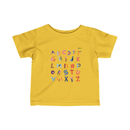 Alphabet Graphic Infant Fine Jersey Tee-My Bright Side Clothing