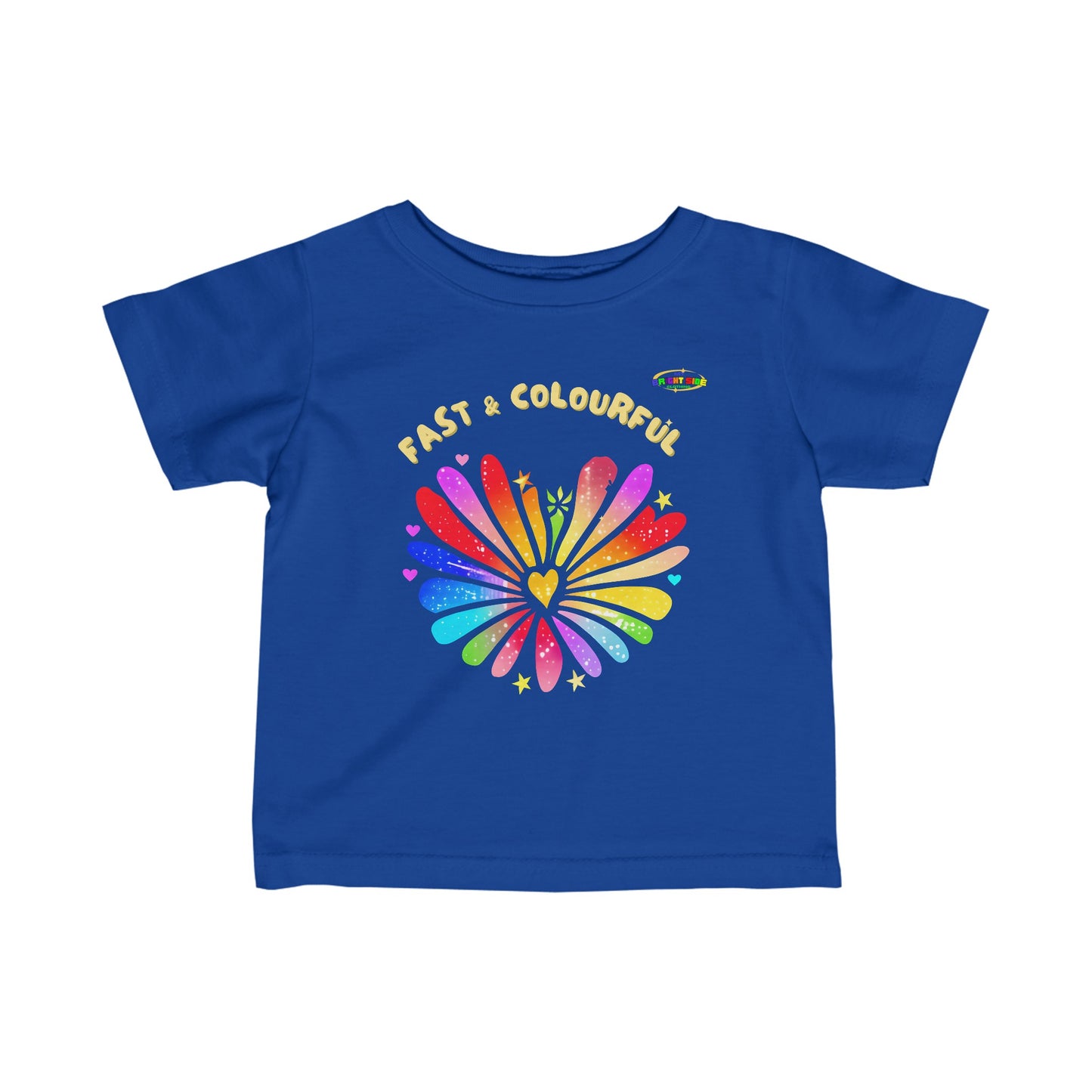 Love is fast and colourful rainbow heart Logo Infant Fine Jersey Tee-MyBrightSideClothing