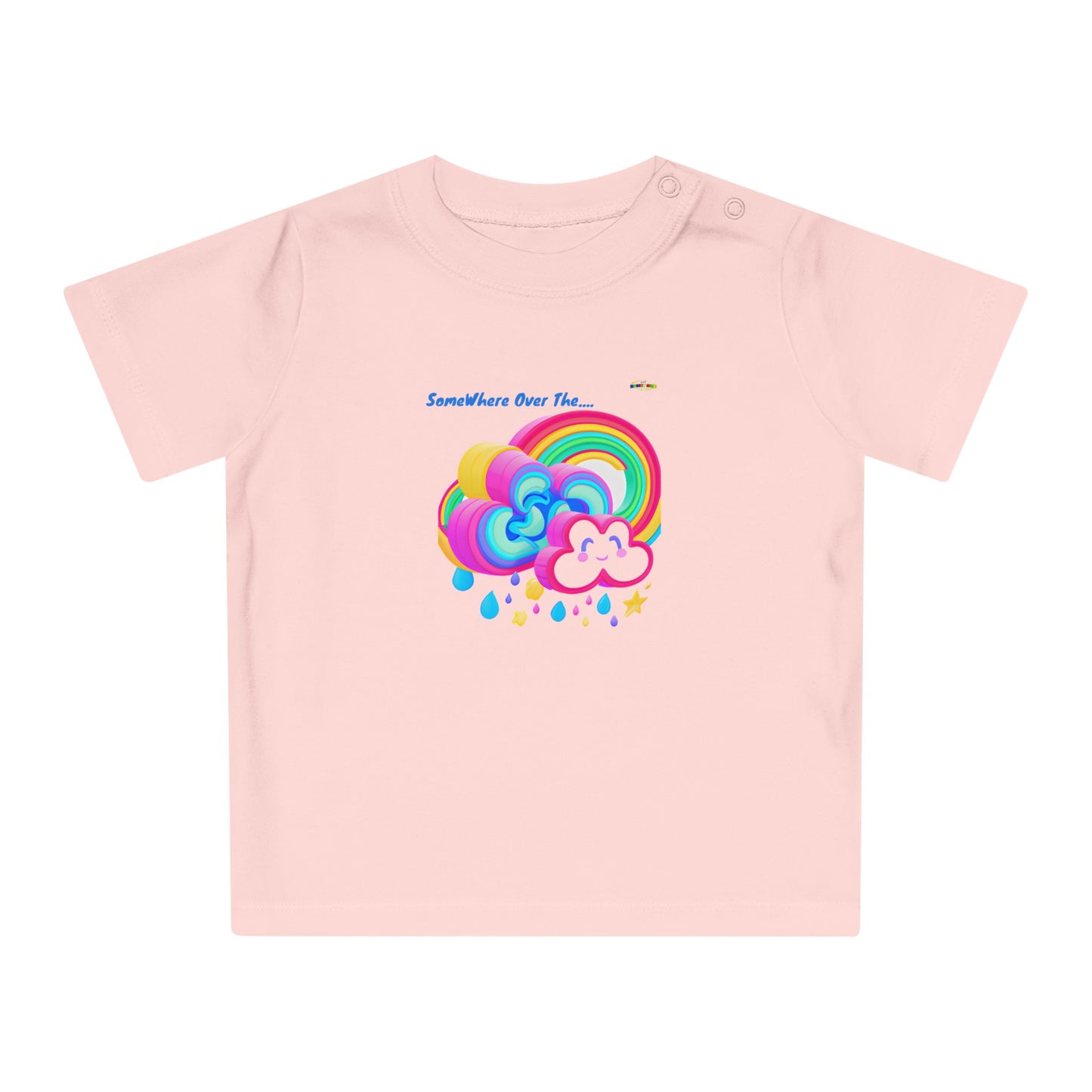 Cute Pastel Somewhere Over The Rainbow Baby T-Shirt-My Bright Side Clothing