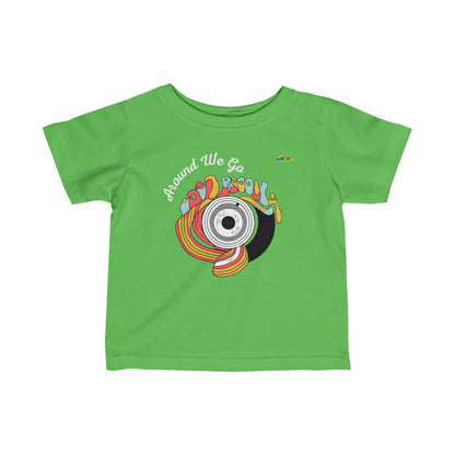 Cute Groovy Around we go music record Logo Infant Fine Jersey Tee-MyBrightSideClothing