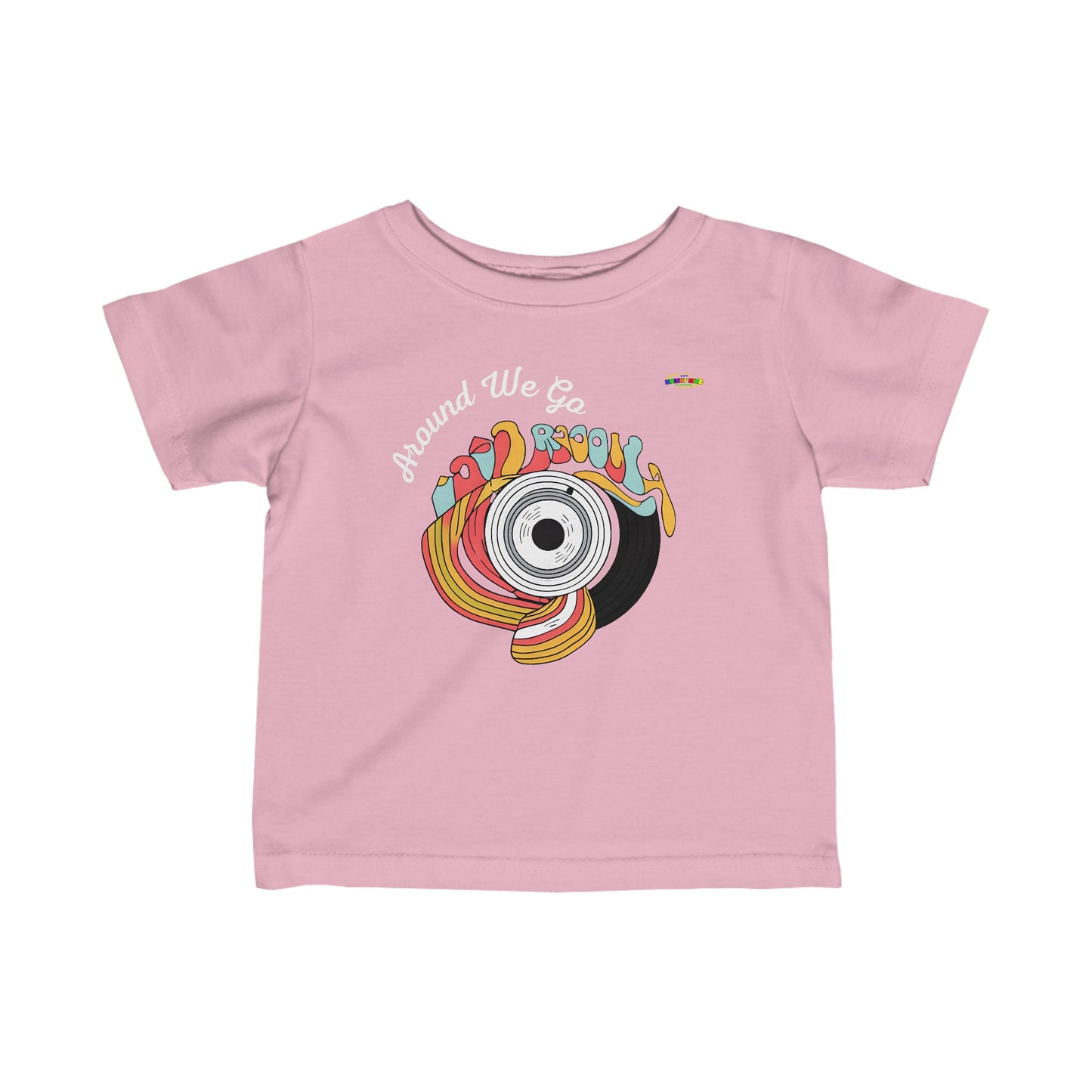 Cute Groovy Around we go music record Logo Infant Fine Jersey Tee-MyBrightSideClothing