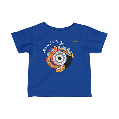 Cute Groovy Around we go music record Logo Infant Fine Jersey Tee-MyBrightSideClothing