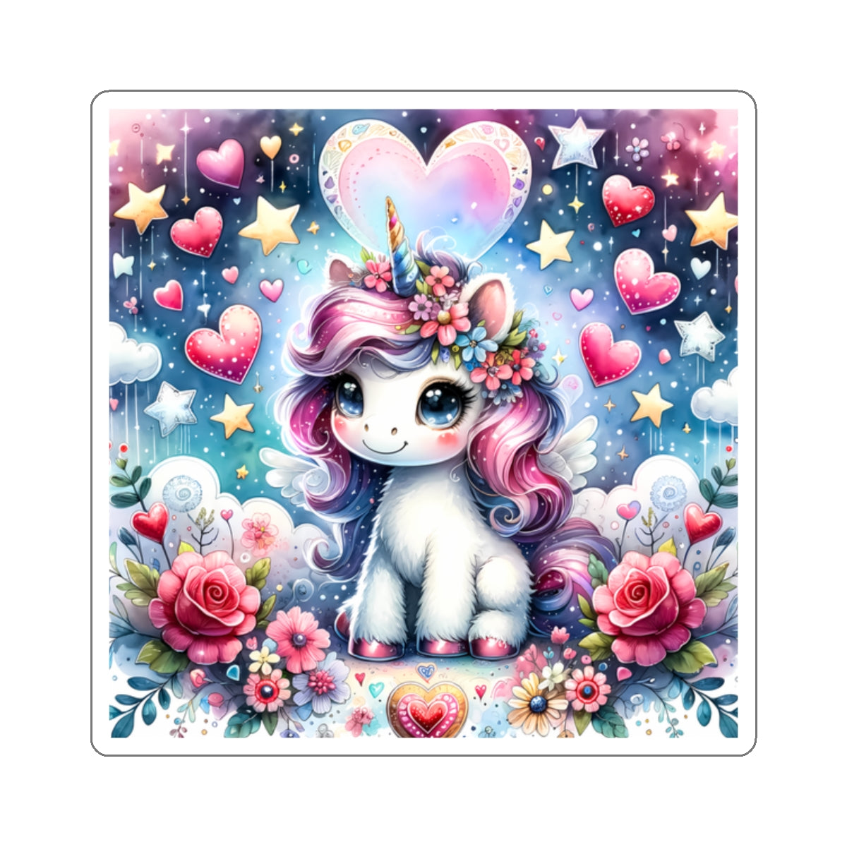 Magical Unicorn Love Kiss-Cut Sticker-My Bright Side Clothing