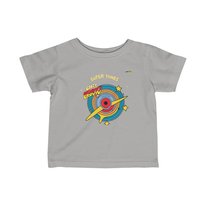 Cute super tunes groovy record Logo Infant Fine Jersey Tee-MyBrightSideClothing