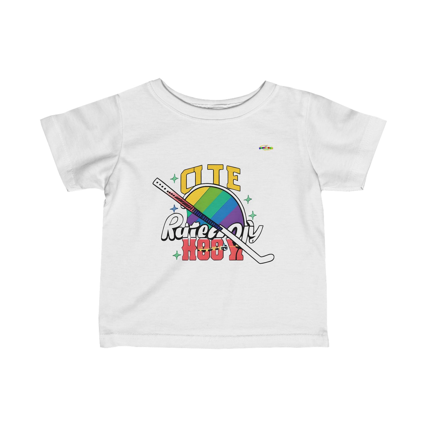 Cute Rainbow Hockey Logo Infant Fine Jersey Tee--MyBrightSideClothing