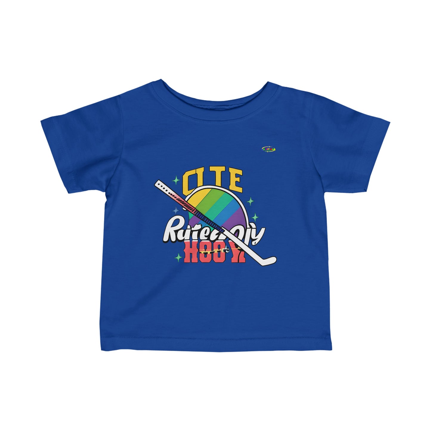 Cute Rainbow Hockey Logo Infant Fine Jersey Tee--MyBrightSideClothing