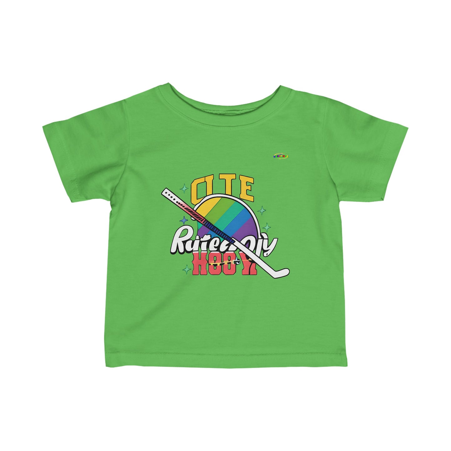 Cute Rainbow Hockey Logo Infant Fine Jersey Tee--MyBrightSideClothing