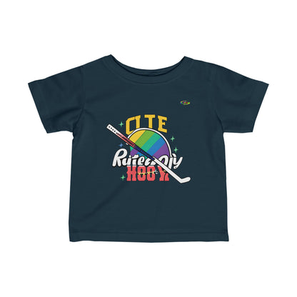 Cute Rainbow Hockey Logo Infant Fine Jersey Tee--MyBrightSideClothing