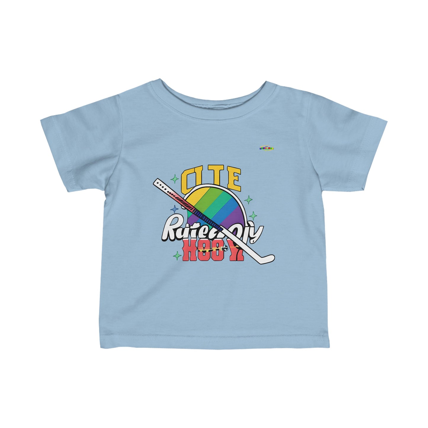 Cute Rainbow Hockey Logo Infant Fine Jersey Tee--MyBrightSideClothing