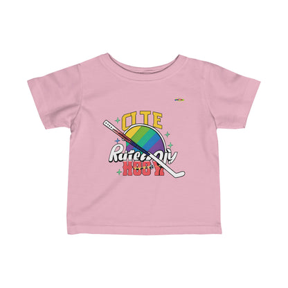 Cute Rainbow Hockey Logo Infant Fine Jersey Tee--MyBrightSideClothing