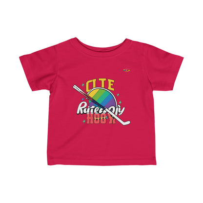 Cute Rainbow Hockey Logo Infant Fine Jersey Tee--MyBrightSideClothing