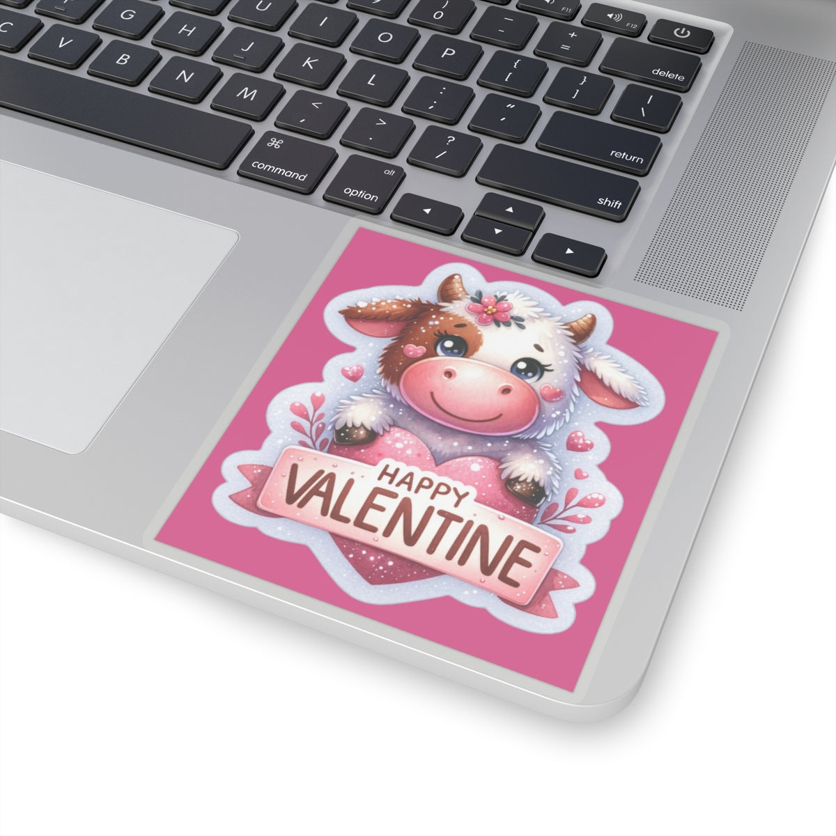 Cute and Sweet Happy Valentines Cow Kiss-Cut Sticker-My Bright Side Clothing