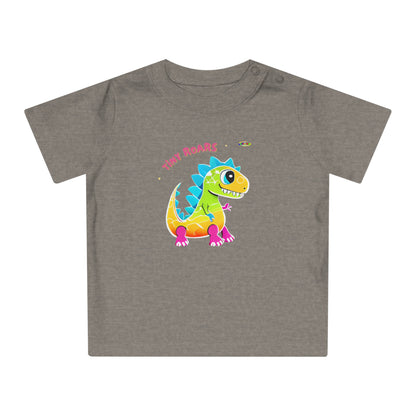 Cute Tiny Roars colourful baby dino  Logo Baby T-Shirt -MyBrightSideClothing