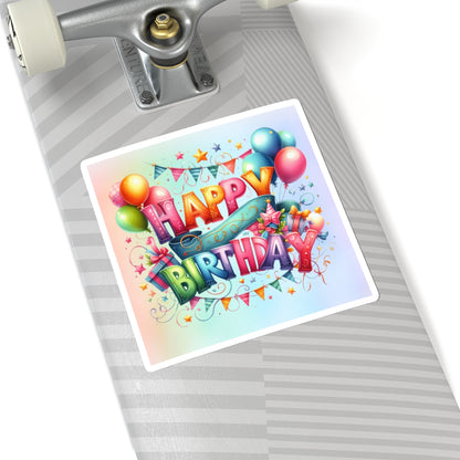 Happy Birthday Kiss-Cut Sticker-My Bright Side Clothing