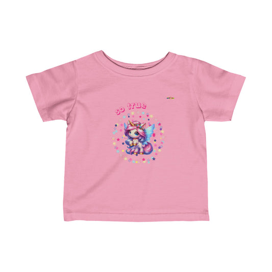 Cute Colourful So True Unicorn Logo Infant Fine Jersey Tee-My Bright Side Clothing