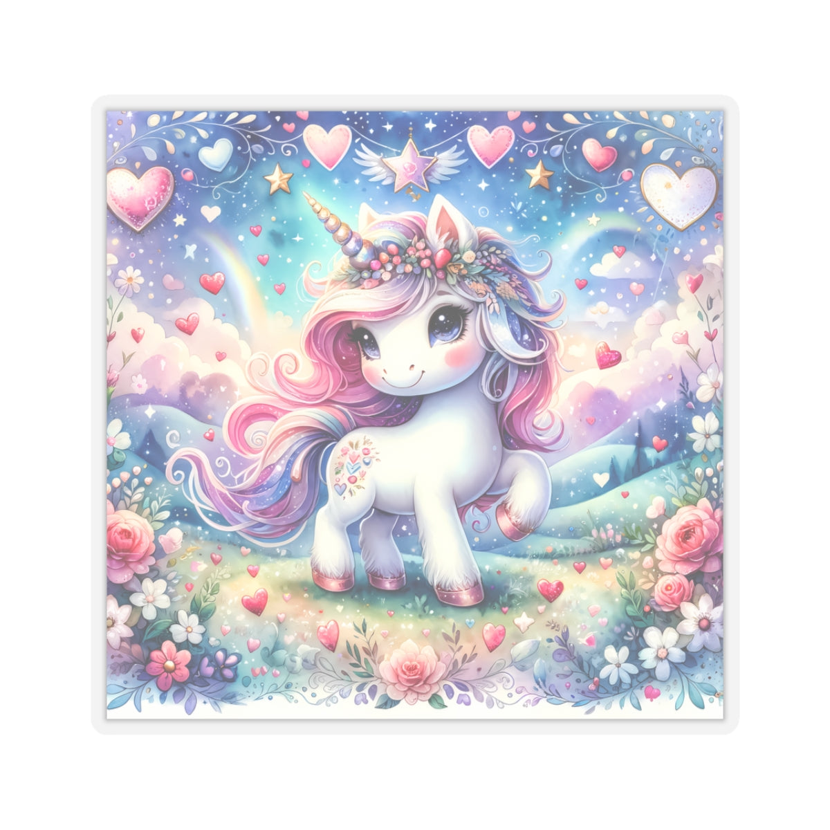 Magical Unicorn Love Kiss-Cut Sticker-My Bright Side Clothing