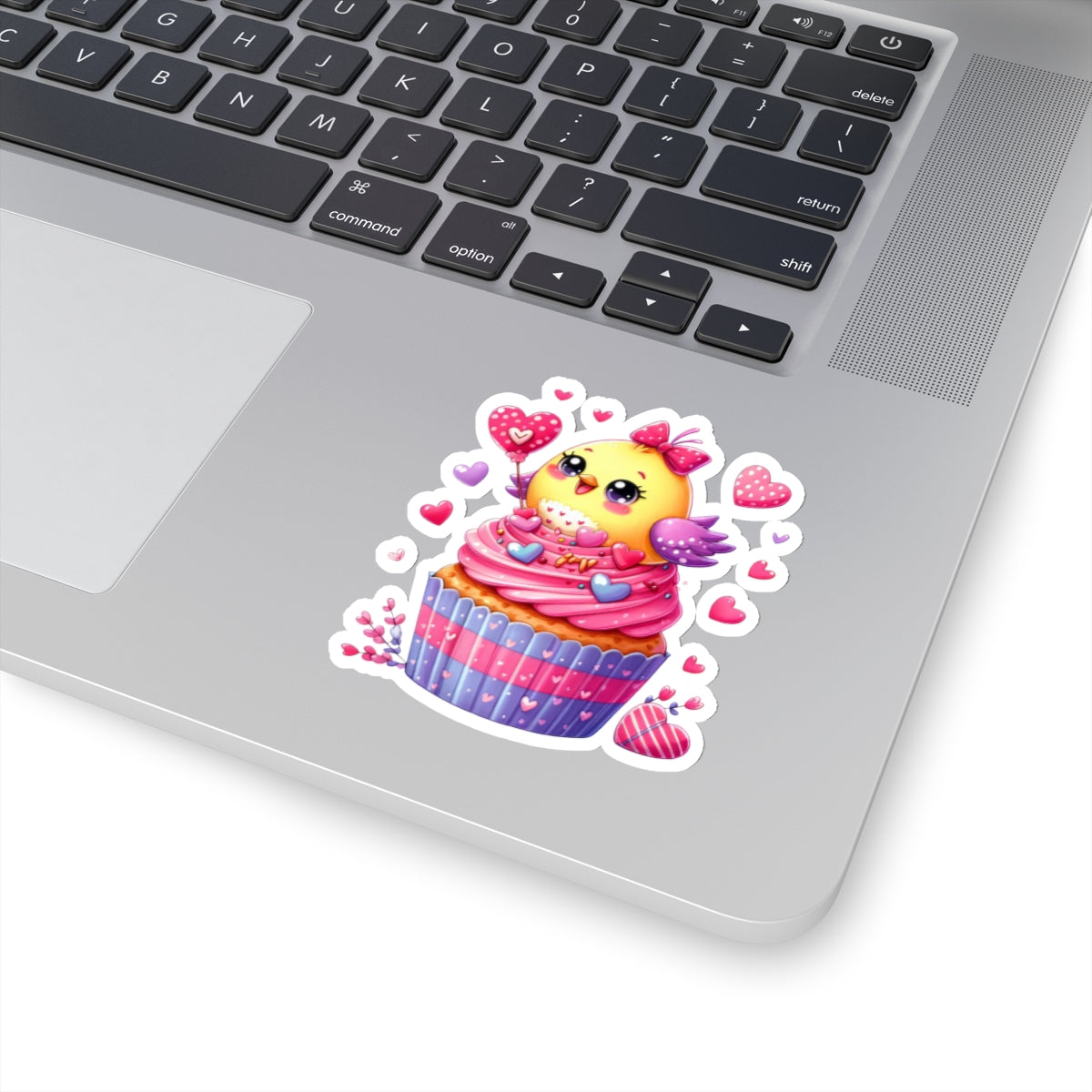 Cute and Sweet Little Cupcake Chick Valentines -Kiss-Cut Sticker-My Bright Side Clothing