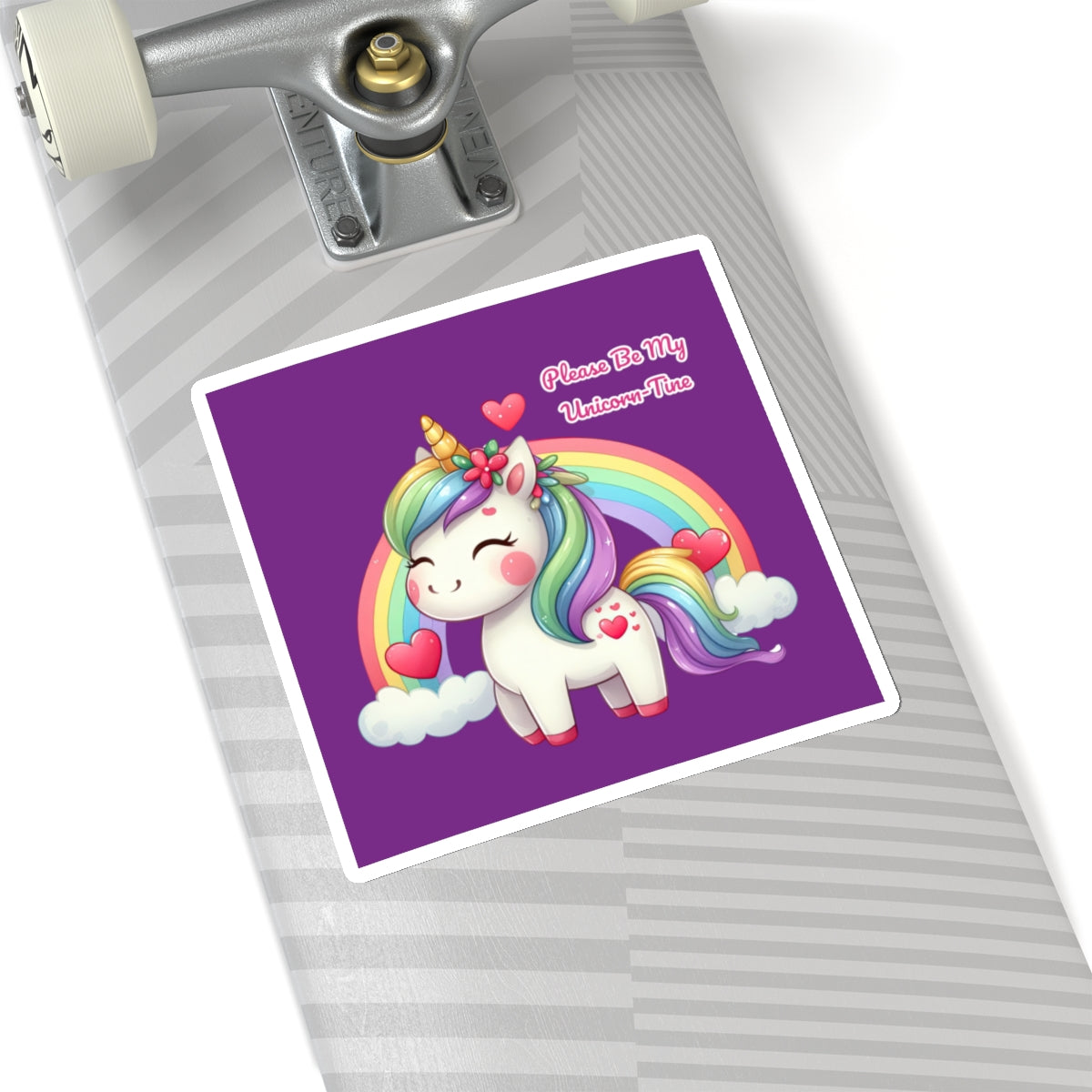 Cute and Sweet Happy Valentines Unicorn Kiss-Cut Sticker-My Bright Side Clothing