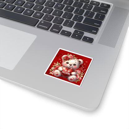 Cute Teddy Bear Valentines Kiss-Cut Sticker-My Bright Side Clothing