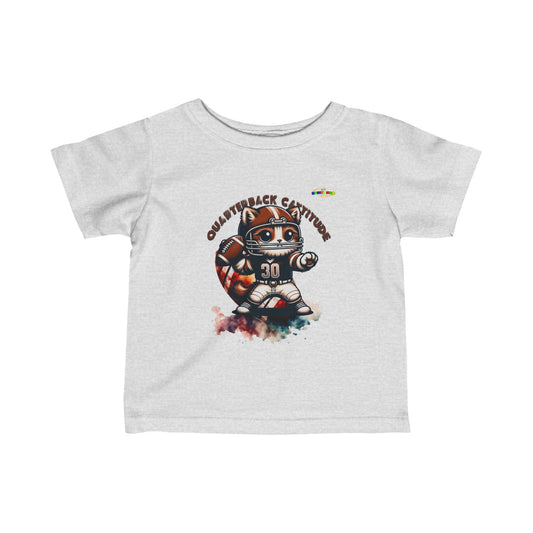 Cute Quaterback football Kitten  Infant Fine Jersey Tee-My Bright Side Clothing