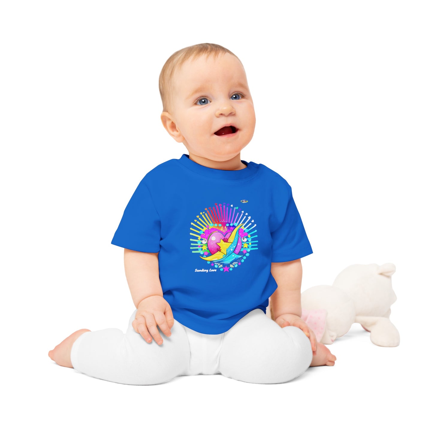 Cute Pastel Sending Love Heart Rainbow Baby T-Shirt-My Bright Side Clothing