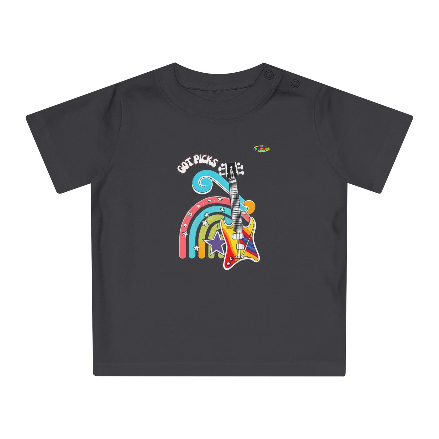 Got Picks cute rainbow guitar logo Fleece Baby T-Shirt-MyBrightSideClothing