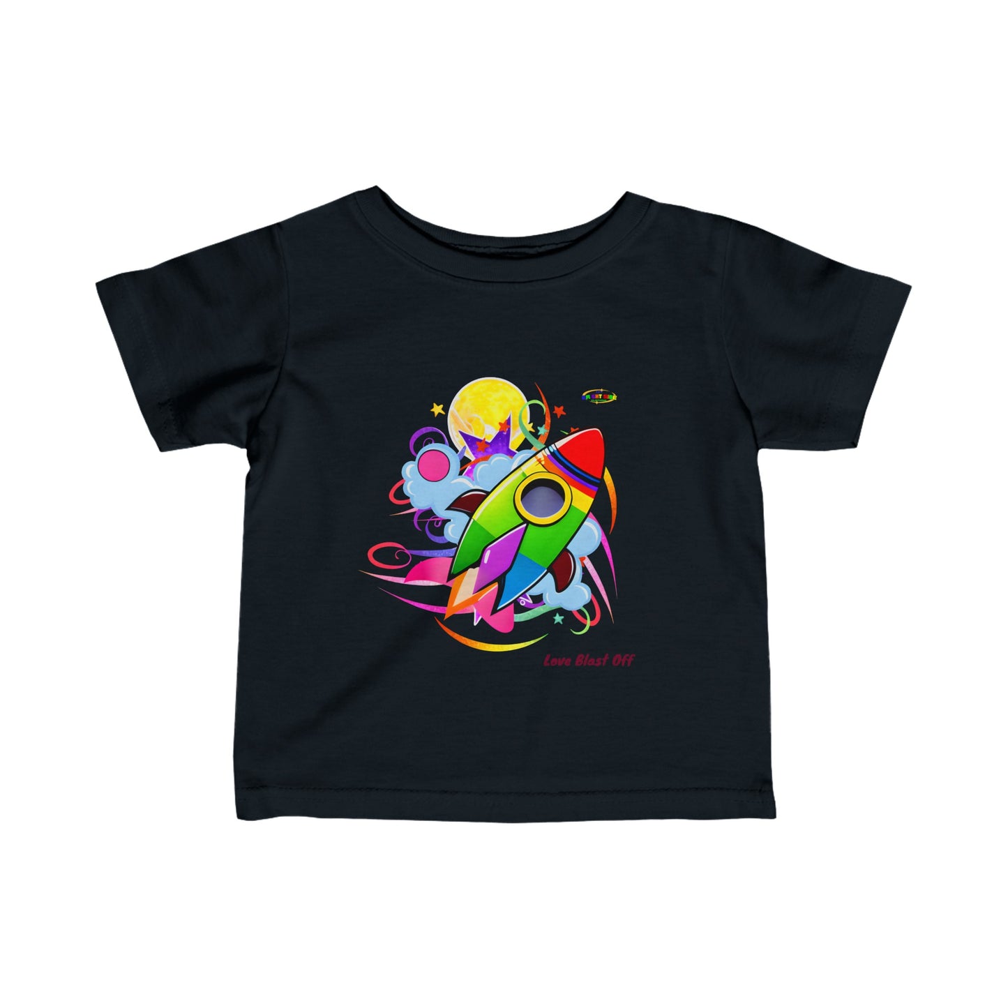 Cute Love Blast Off Rocket Ship Graphic Infant Fine Jersey Tee  -My Bright Side Clothing