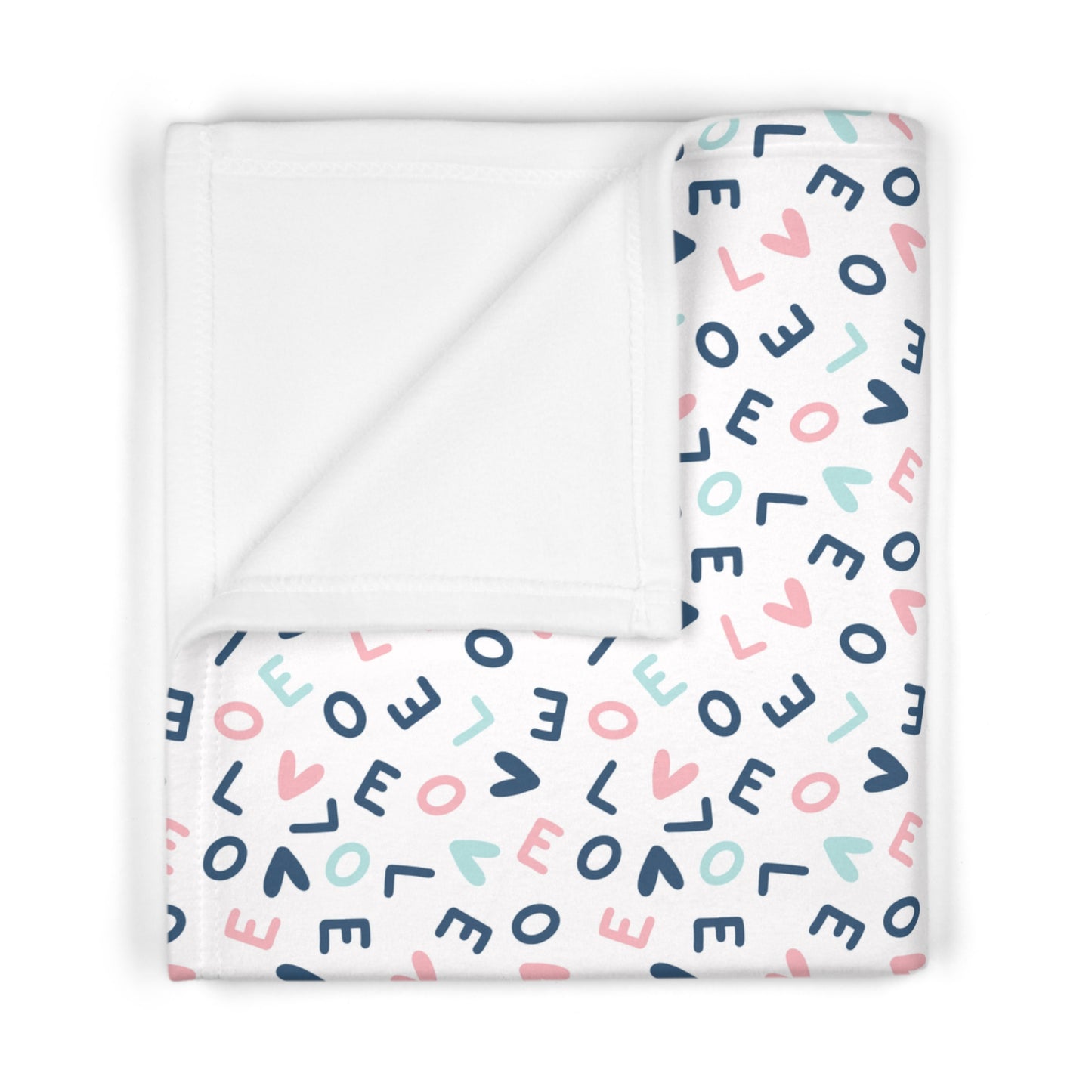 Love Pattern Soft Fleece Baby Blanket-MyBrightSideClothing