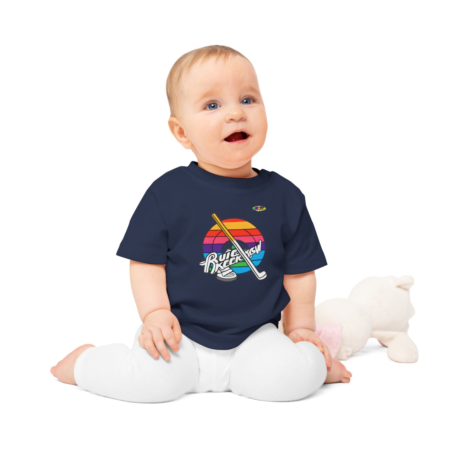 Cute Rainbow Circle Hockey Power logo Baby T-Shirt-MyBrightSideClothing